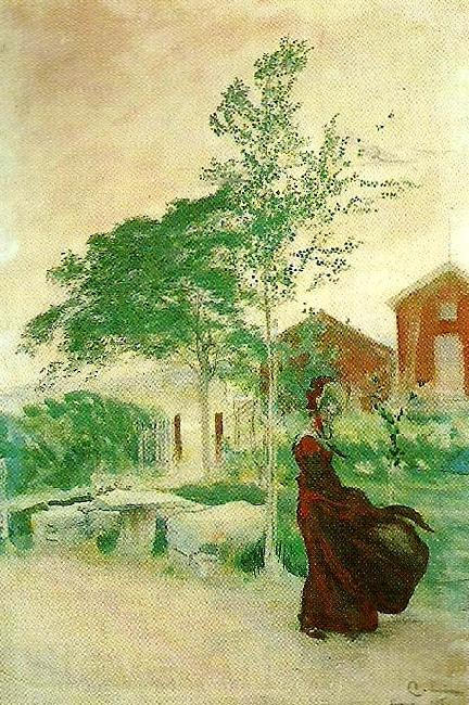 Carl Larsson i blasten-ett vindkast-stina France oil painting art
